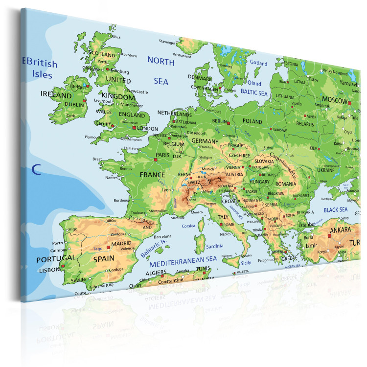 Canvas Art Print Map of Europe 90238 additionalImage 2