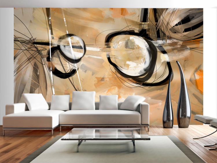 Photo Wallpaper Dysharmony - abstraction with artistic patterns and a painted effect 96738