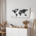 Canvas Art Print Black and White Map (1-part) Narrow - Black World Map with Labels 108448 additionalThumb 4