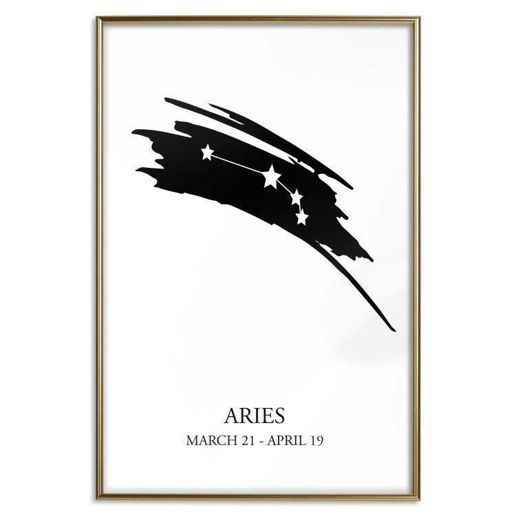 Poster Zodiac signs: Aries - black and white star constellation and texts 114848 additionalImage 16