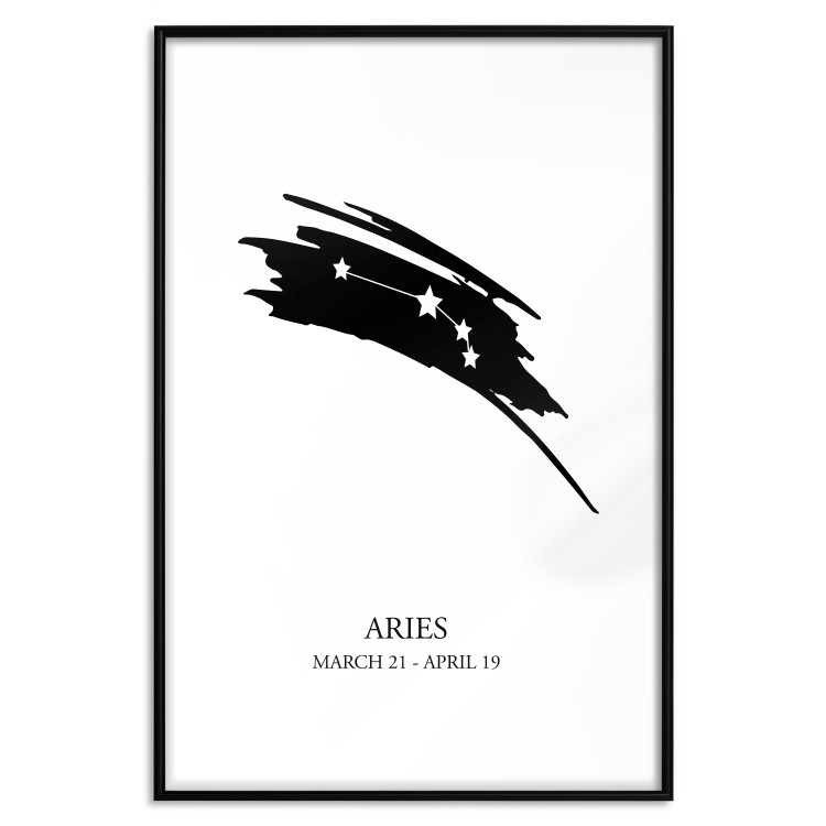 Poster Zodiac signs: Aries - black and white star constellation and texts 114848 additionalImage 15