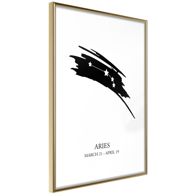 Poster Zodiac signs: Aries - black and white star constellation and texts 114848 additionalImage 6