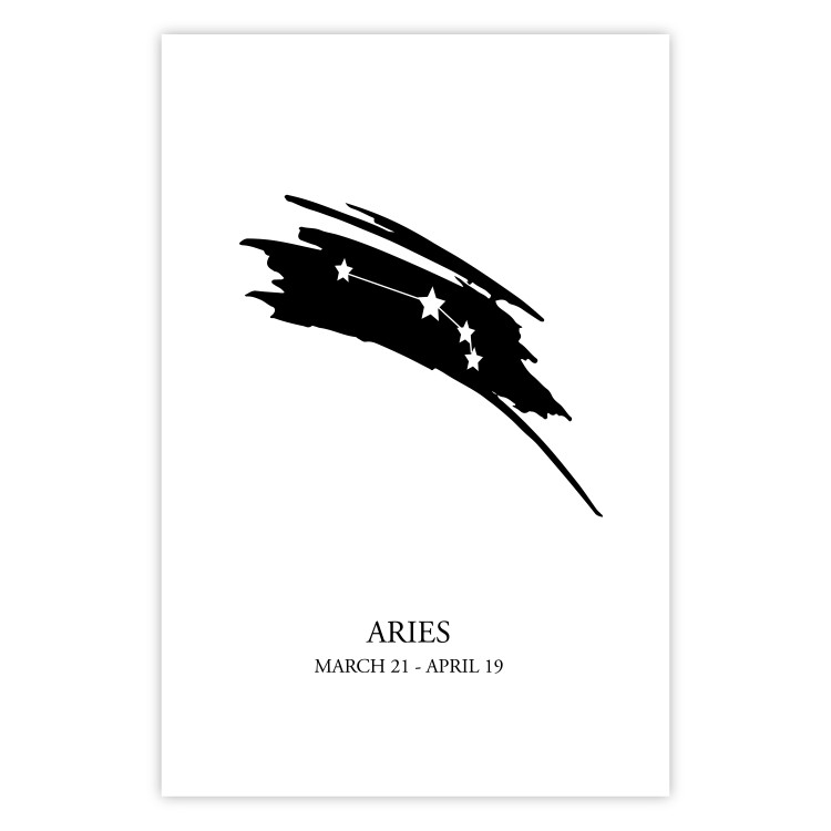 Poster Zodiac signs: Aries - black and white star constellation and texts 114848 additionalImage 19