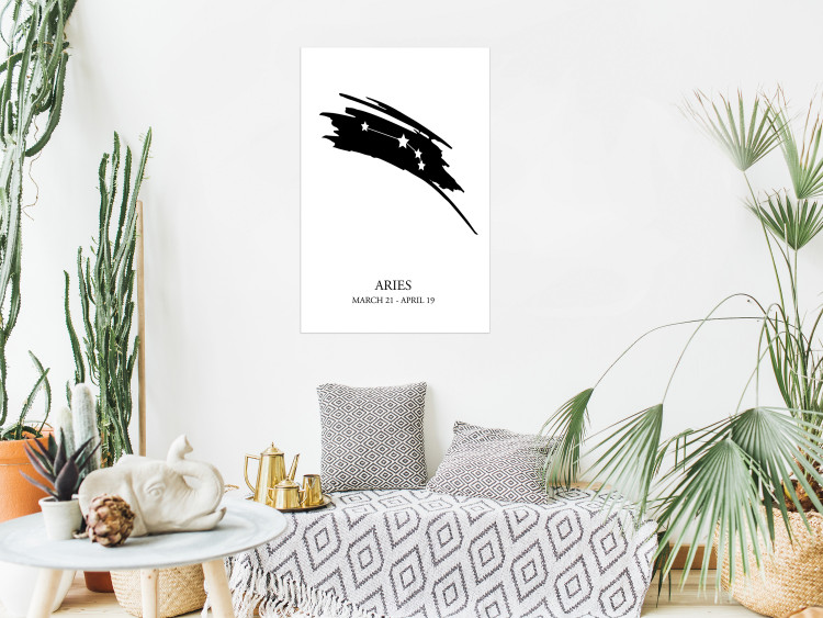 Poster Zodiac signs: Aries - black and white star constellation and texts 114848 additionalImage 17