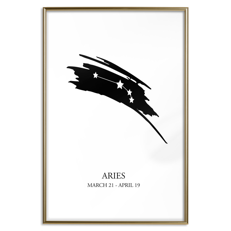 Poster Zodiac signs: Aries - black and white star constellation and texts 114848 additionalImage 14