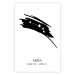Poster Zodiac signs: Aries - black and white star constellation and texts 114848