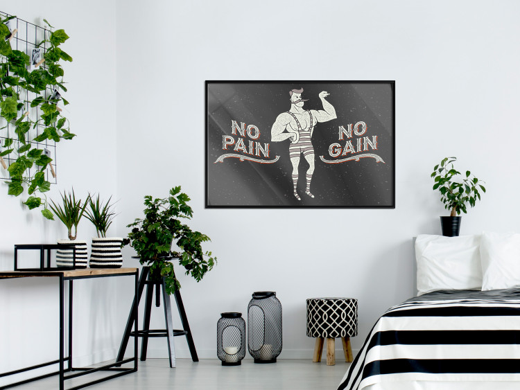 Poster No pain no gain - motivational background with a man and English texts 115048 additionalImage 5