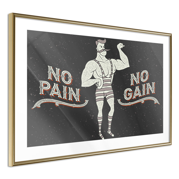 Poster No pain no gain - motivational background with a man and English texts 115048 additionalImage 8