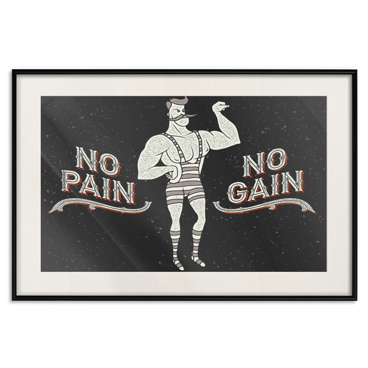 Poster No pain no gain - motivational background with a man and English texts 115048 additionalImage 18