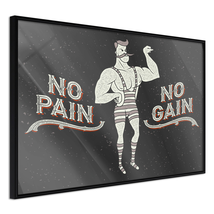Poster No pain no gain - motivational background with a man and English texts 115048 additionalImage 12