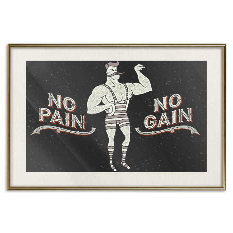 Poster No pain no gain - motivational background with a man and English texts 115048 additionalImage 19