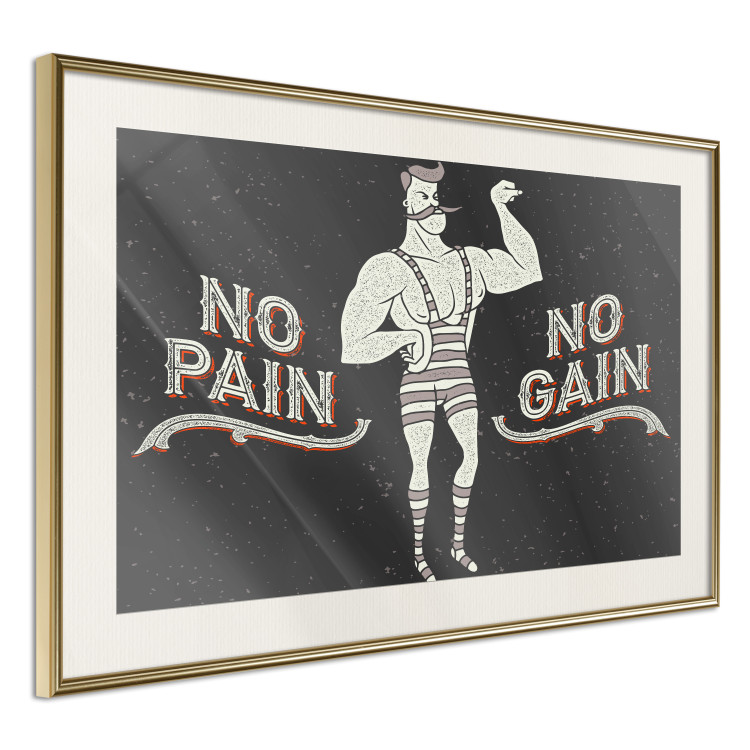 Poster No pain no gain - motivational background with a man and English texts 115048 additionalImage 2
