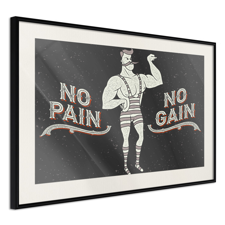 Poster No pain no gain - motivational background with a man and English texts 115048 additionalImage 3
