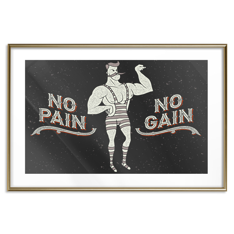 Poster No pain no gain - motivational background with a man and English texts 115048 additionalImage 16