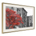Poster Autumn in New York - black and white urban landscape with a red tree 117148 additionalThumb 2