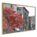 Poster Autumn in New York - black and white urban landscape with a red tree 117148 additionalThumb 12