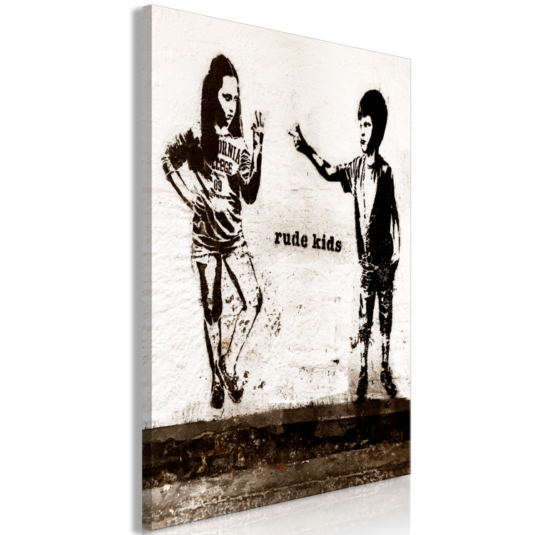 Canvas Street Kids - black and white graffiti in street art style 118748 additionalImage 2