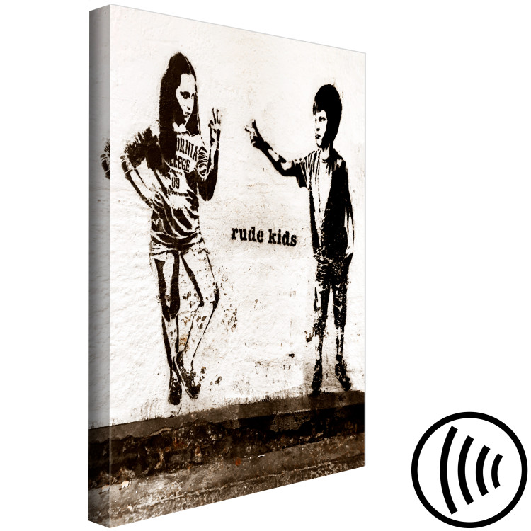 Canvas Street Kids - black and white graffiti in street art style 118748 additionalImage 6