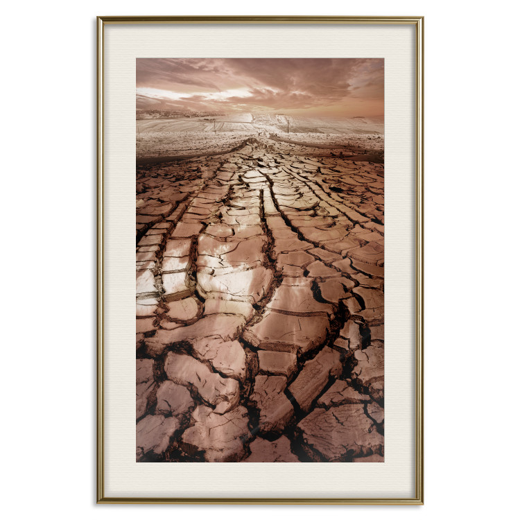 Wall Poster Drought - desert landscape against a cloudy sky background in brown 119148 additionalImage 19