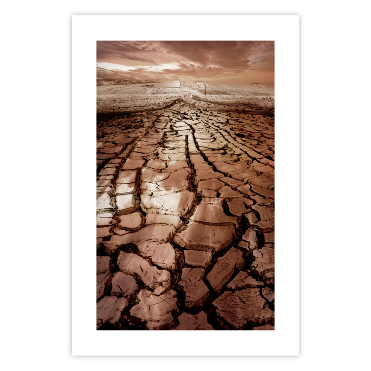 Wall Poster Drought - desert landscape against a cloudy sky background in brown 119148 additionalImage 25