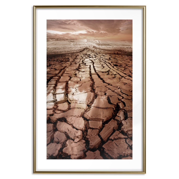 Wall Poster Drought - desert landscape against a cloudy sky background in brown 119148 additionalImage 14