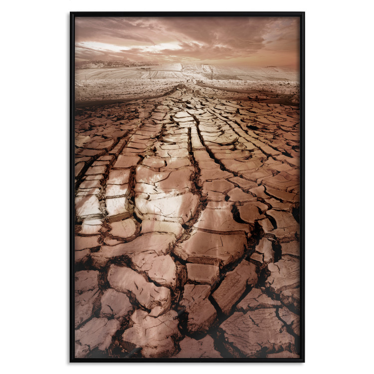Wall Poster Drought - desert landscape against a cloudy sky background in brown 119148 additionalImage 18