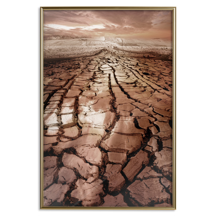 Wall Poster Drought - desert landscape against a cloudy sky background in brown 119148 additionalImage 20