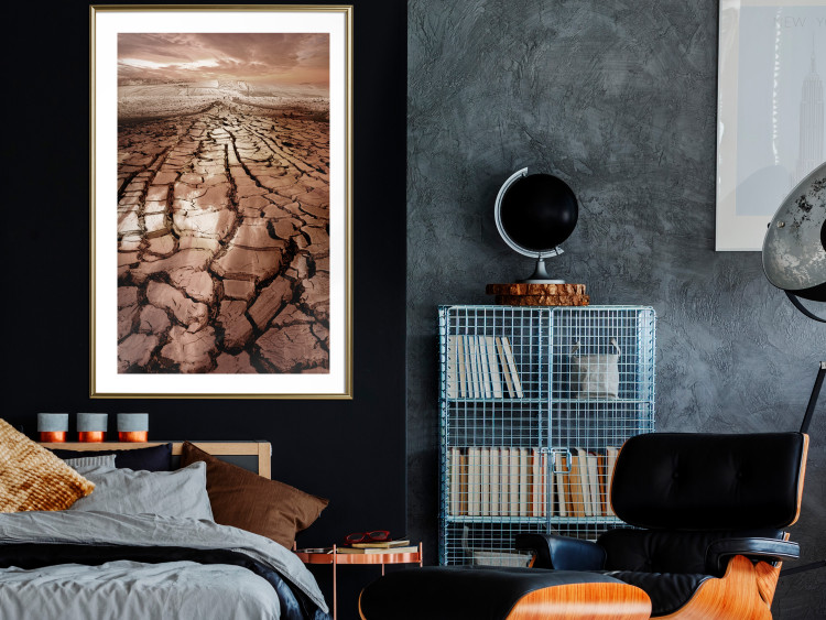 Wall Poster Drought - desert landscape against a cloudy sky background in brown 119148 additionalImage 15
