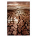 Wall Poster Drought - desert landscape against a cloudy sky background in brown 119148
