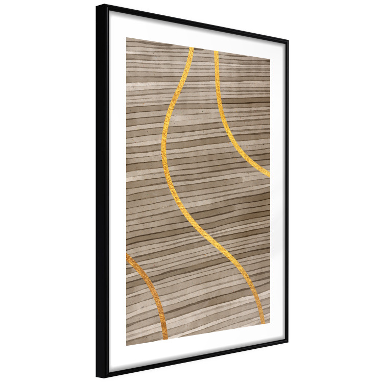 Wall Poster Watercolor and Gold - unique abstraction in elegant waves on a bronze background 119248 additionalImage 13