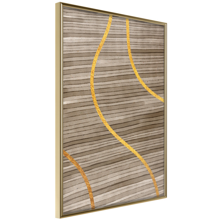 Wall Poster Watercolor and Gold - unique abstraction in elegant waves on a bronze background 119248 additionalImage 14
