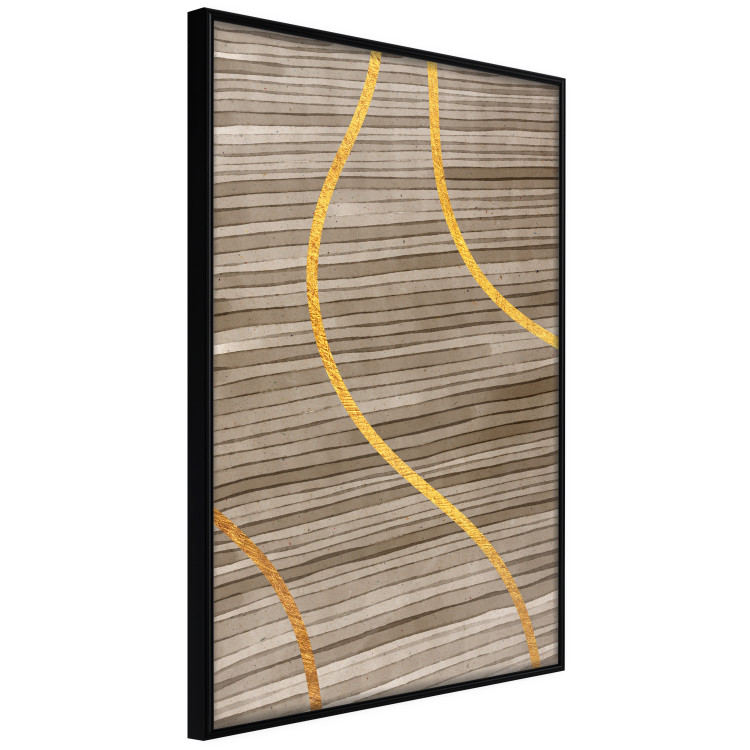 Wall Poster Watercolor and Gold - unique abstraction in elegant waves on a bronze background 119248 additionalImage 10