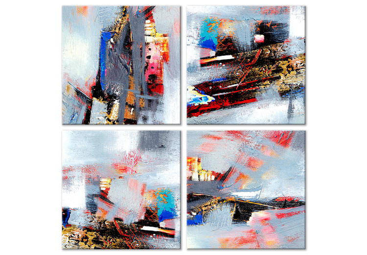 Canvas Print Colors Euphoria (4-part) - Colorful Artistic Expression 122348
