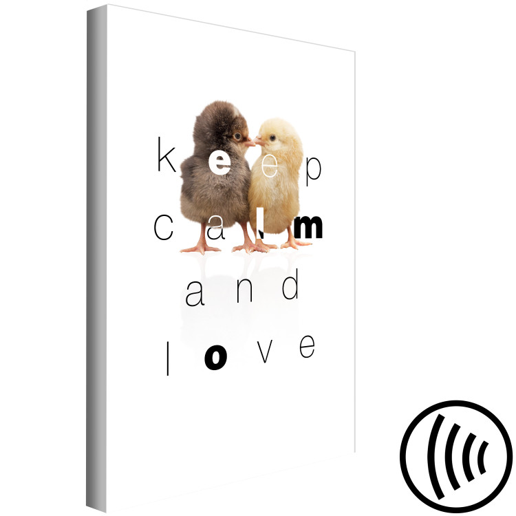 Canvas English Keep calm and love sign - a composition with two chickens 125248 additionalImage 6