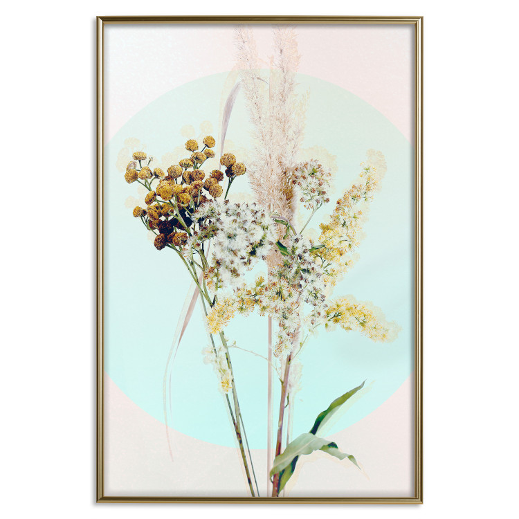 Poster Bouquet in Mint Fullness - spring flowers on a blue pastel background 126548 additionalImage 17