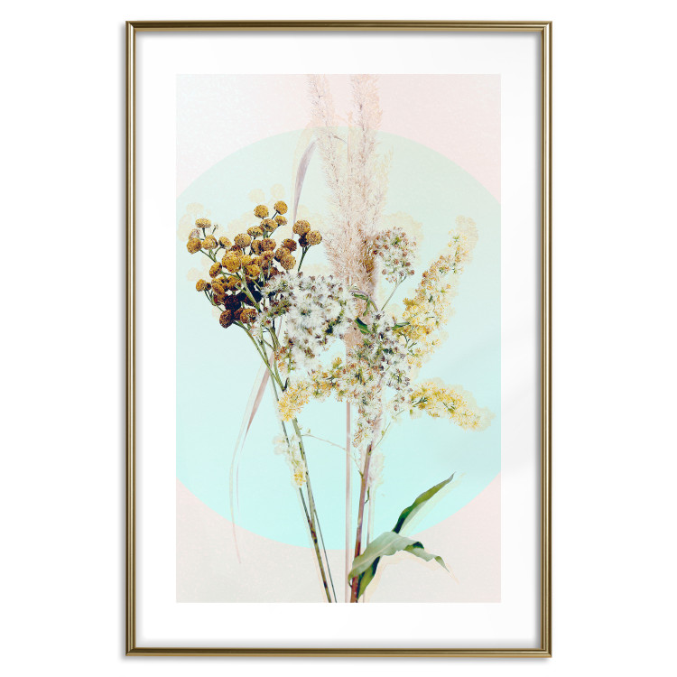 Poster Bouquet in Mint Fullness - spring flowers on a blue pastel background 126548 additionalImage 14