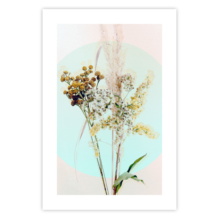 Poster Bouquet in Mint Fullness - spring flowers on a blue pastel background 126548 additionalImage 19