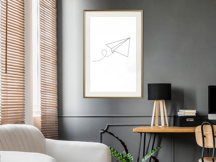 Poster Paper Airplane - abstract airplane with geometric figures 128048 additionalImage 22