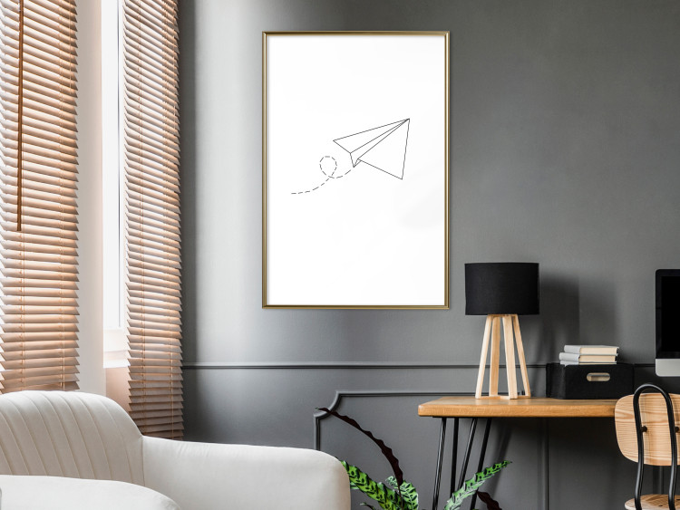 Poster Paper Airplane - abstract airplane with geometric figures 128048 additionalImage 13