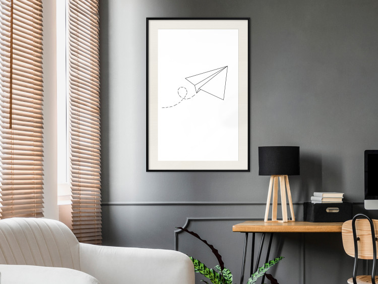 Poster Paper Airplane - abstract airplane with geometric figures 128048 additionalImage 24