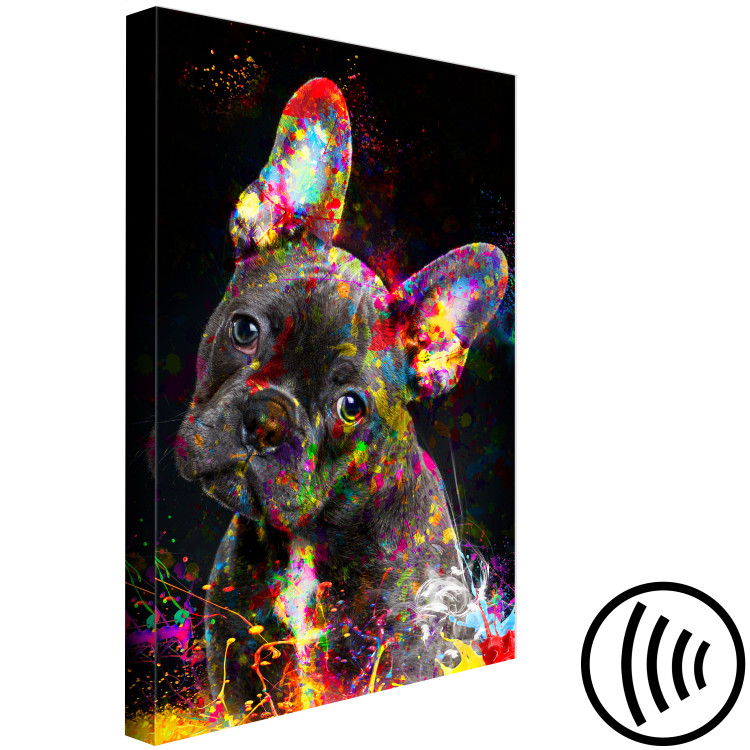 Canvas Print Marufi (1-part) vertical - abstract multicolored portrait of a dog 128348 additionalImage 6