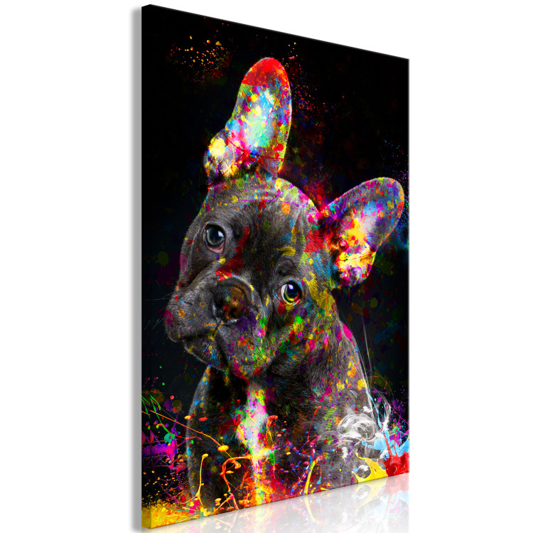 Canvas Print Marufi (1-part) vertical - abstract multicolored portrait of a dog 128348 additionalImage 2