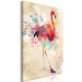 Canvas Watercolor Flamingo (1-part) vertical - futuristic colorful bird 128848 additionalThumb 2