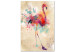 Canvas Watercolor Flamingo (1-part) vertical - futuristic colorful bird 128848