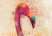Canvas Watercolor Flamingo (1-part) vertical - futuristic colorful bird 128848 additionalThumb 5