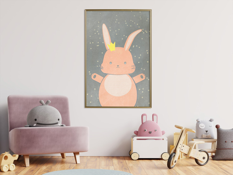 Wall Poster Pink Princess - abstract colorful animal against black sky 129548 additionalImage 7