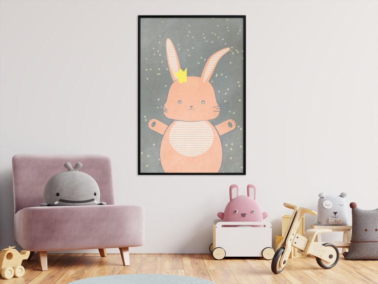 Wall Poster Pink Princess - abstract colorful animal against black sky 129548 additionalImage 6