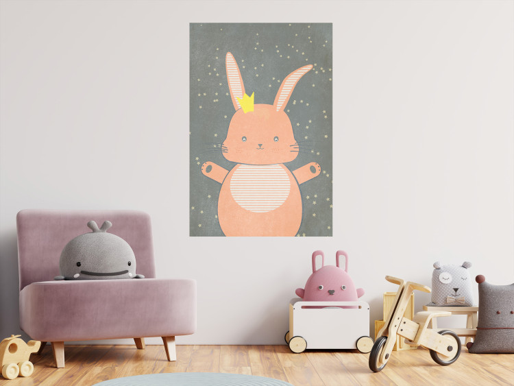 Wall Poster Pink Princess - abstract colorful animal against black sky 129548 additionalImage 4