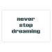 Wall Poster Never Stop Dreaming - English text on a contrasting white background 129848 additionalThumb 19