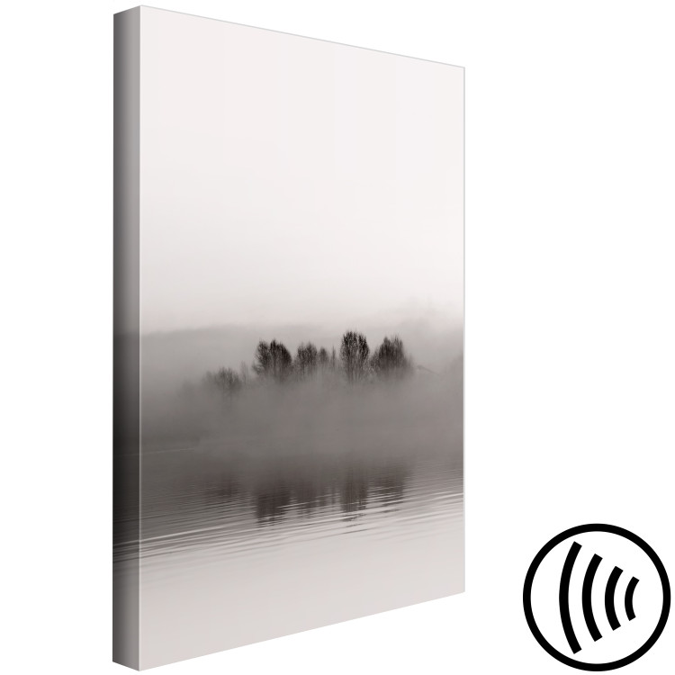 Canvas Art Print Island of Mists (1-piece) Vertical - landscape of misty island and lake 130248 additionalImage 6